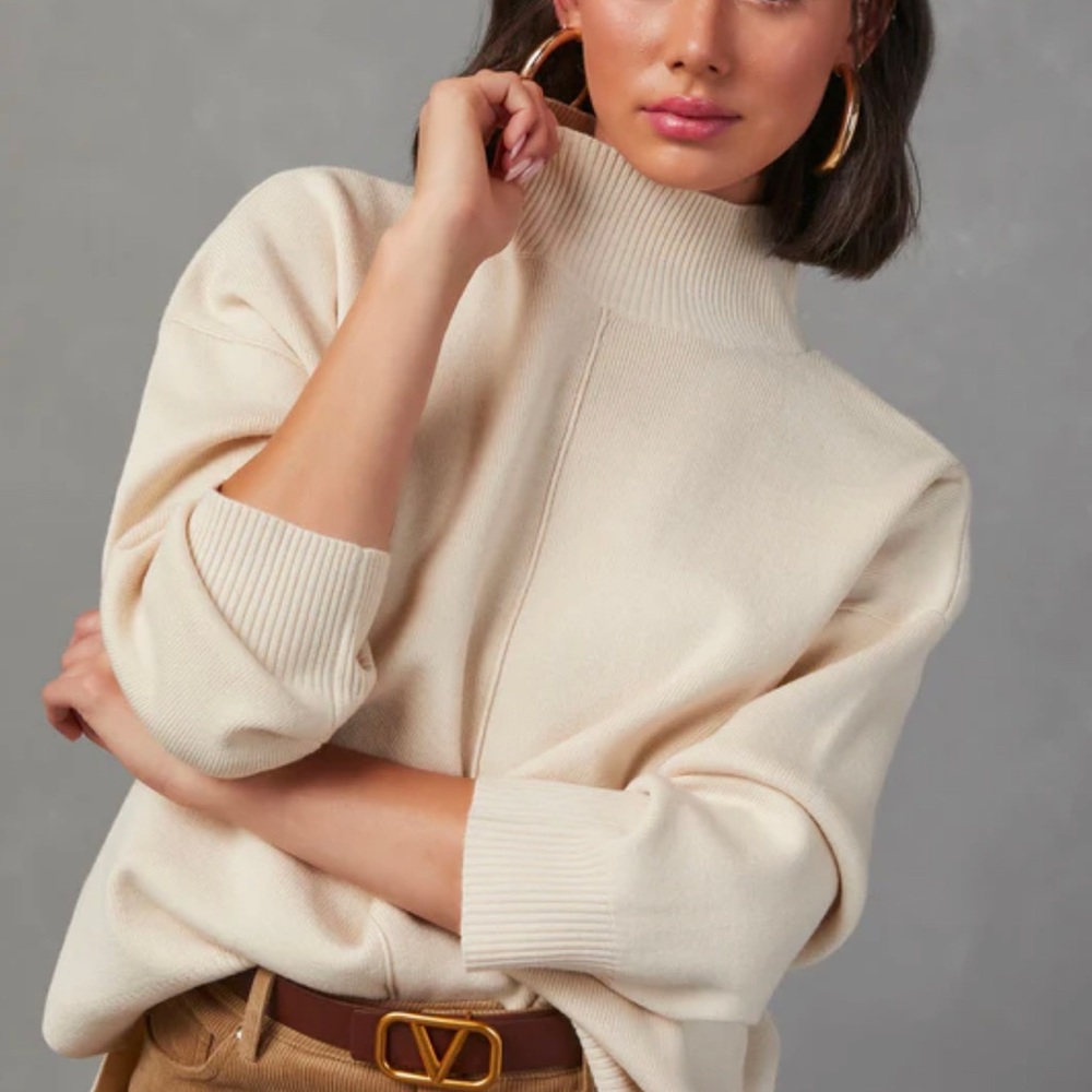 VICI Ivory Turtleneck Pullover Sweater